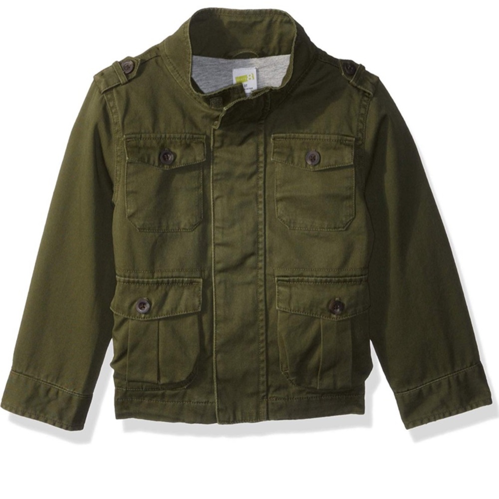 EUC Toddler boy olive green utility jacket